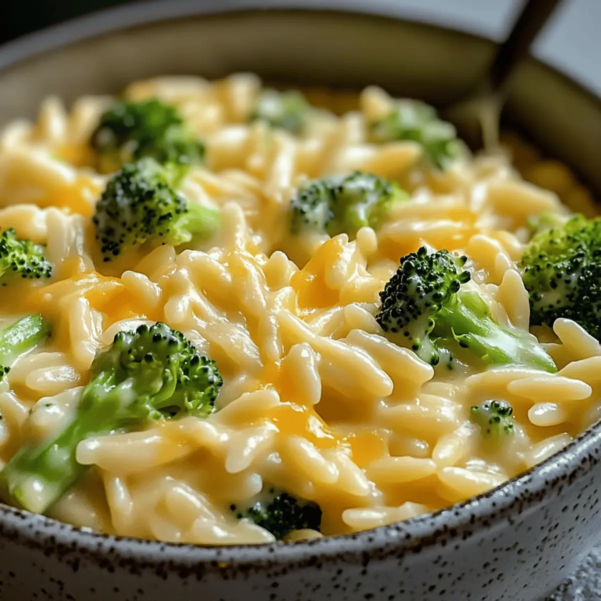 Creamy One-Pot Broccoli Cheddar Orzo