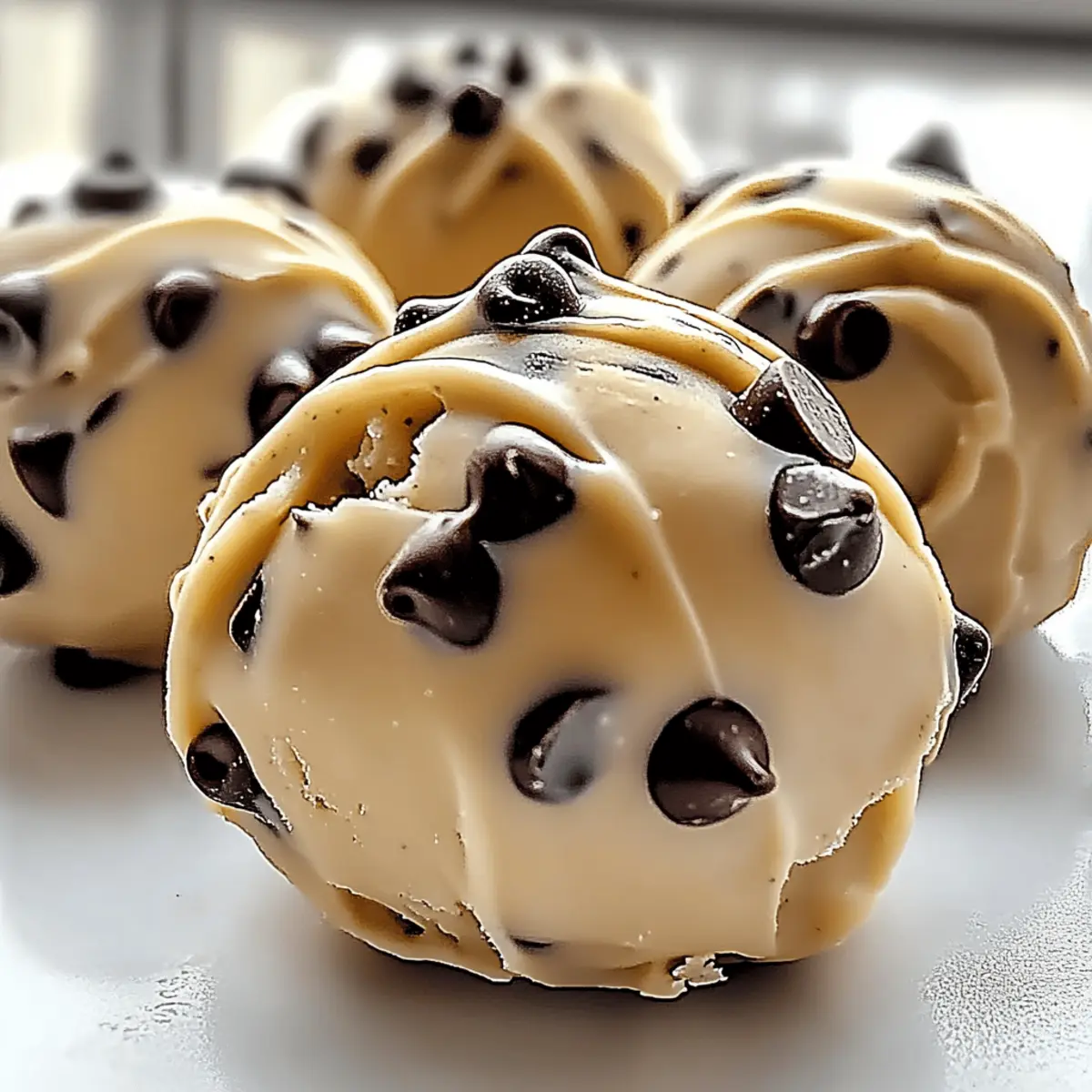 Frozen Greek Yogurt Peanut Butter Bites with Chocolate Chips