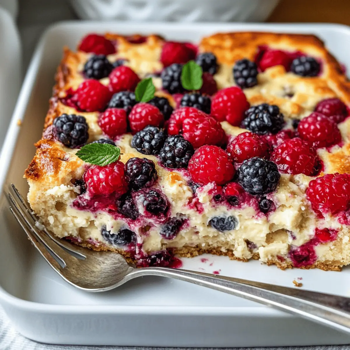 High Protein Triple Berry Bake