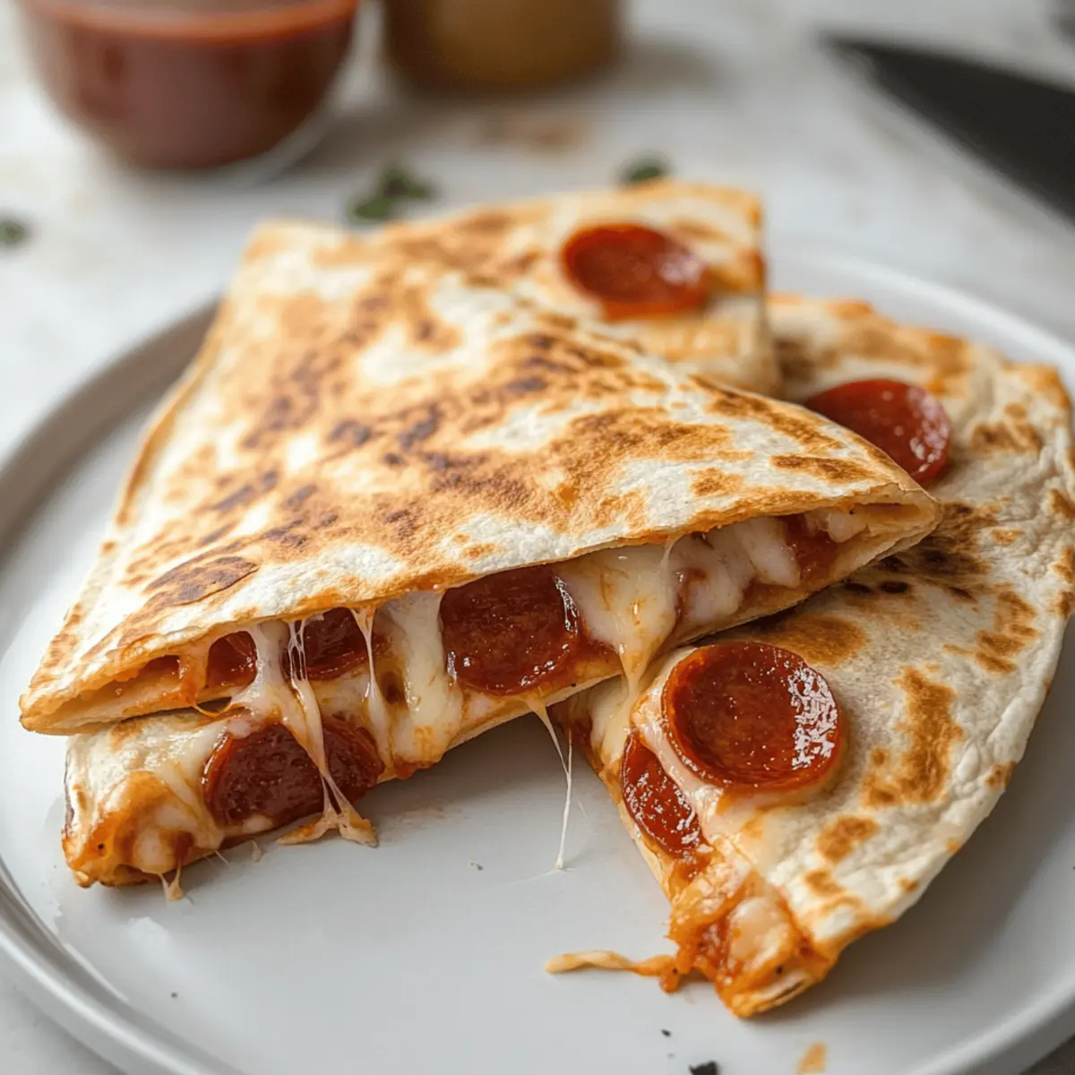 Pepperoni Pizza Quesadilla