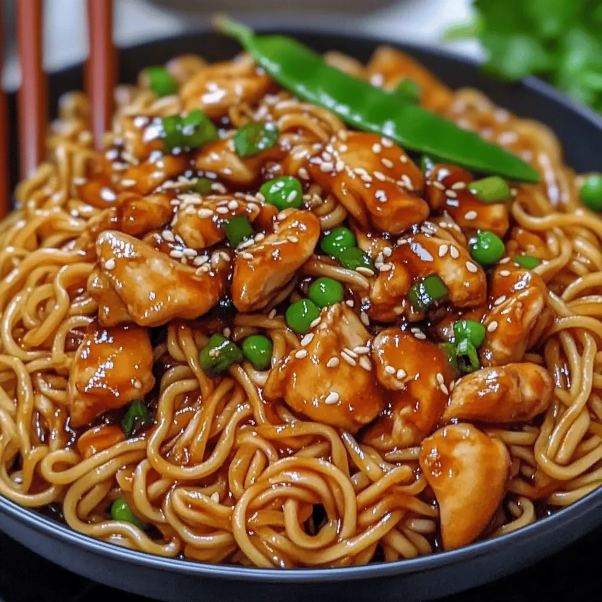 Sticky Garlic Chicken Noodles
