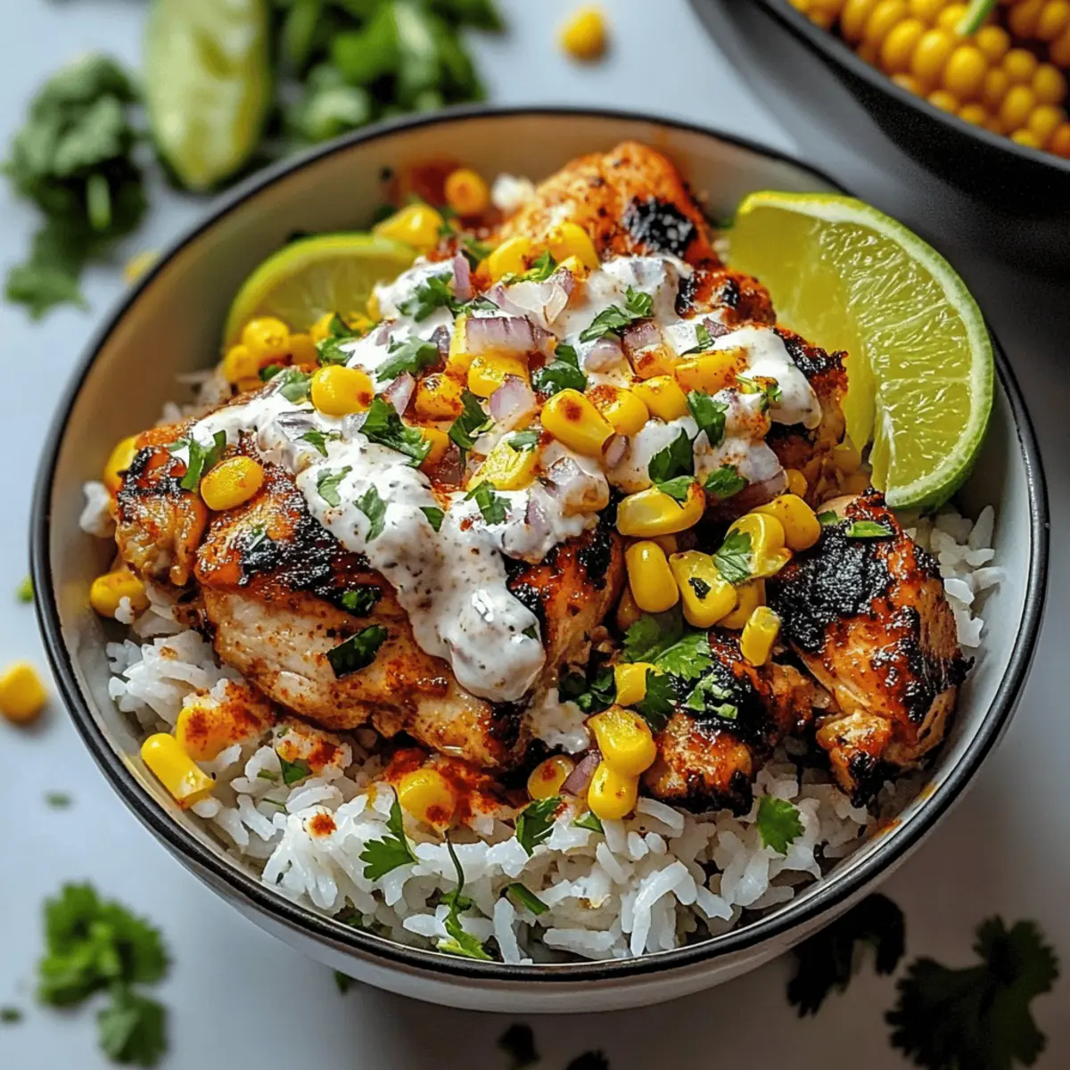 Street Corn Chicken Rice Bowl