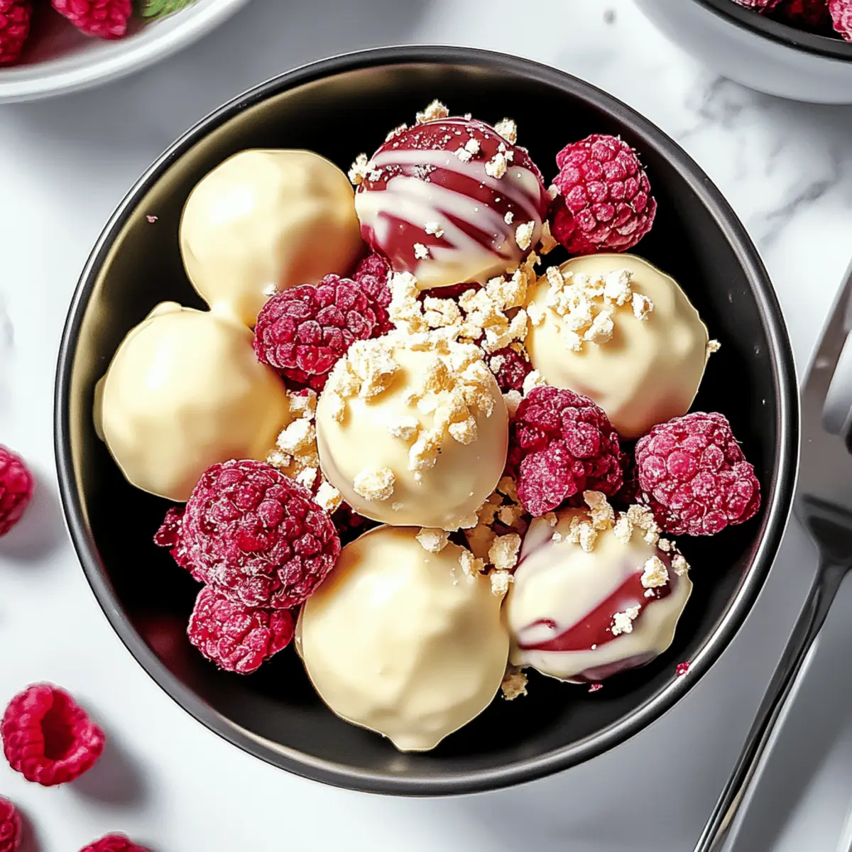 White Chocolate Raspberry Cheesecake Balls