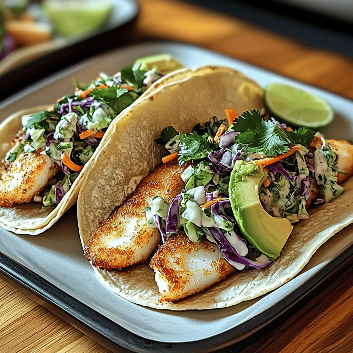 Fish Tacos with Cilantro Lime Slaw