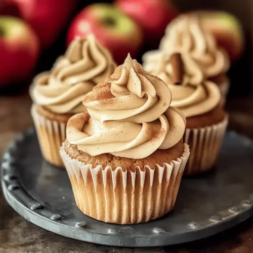 Apple Cider Cupcakes with Spiced Buttercream Frosting