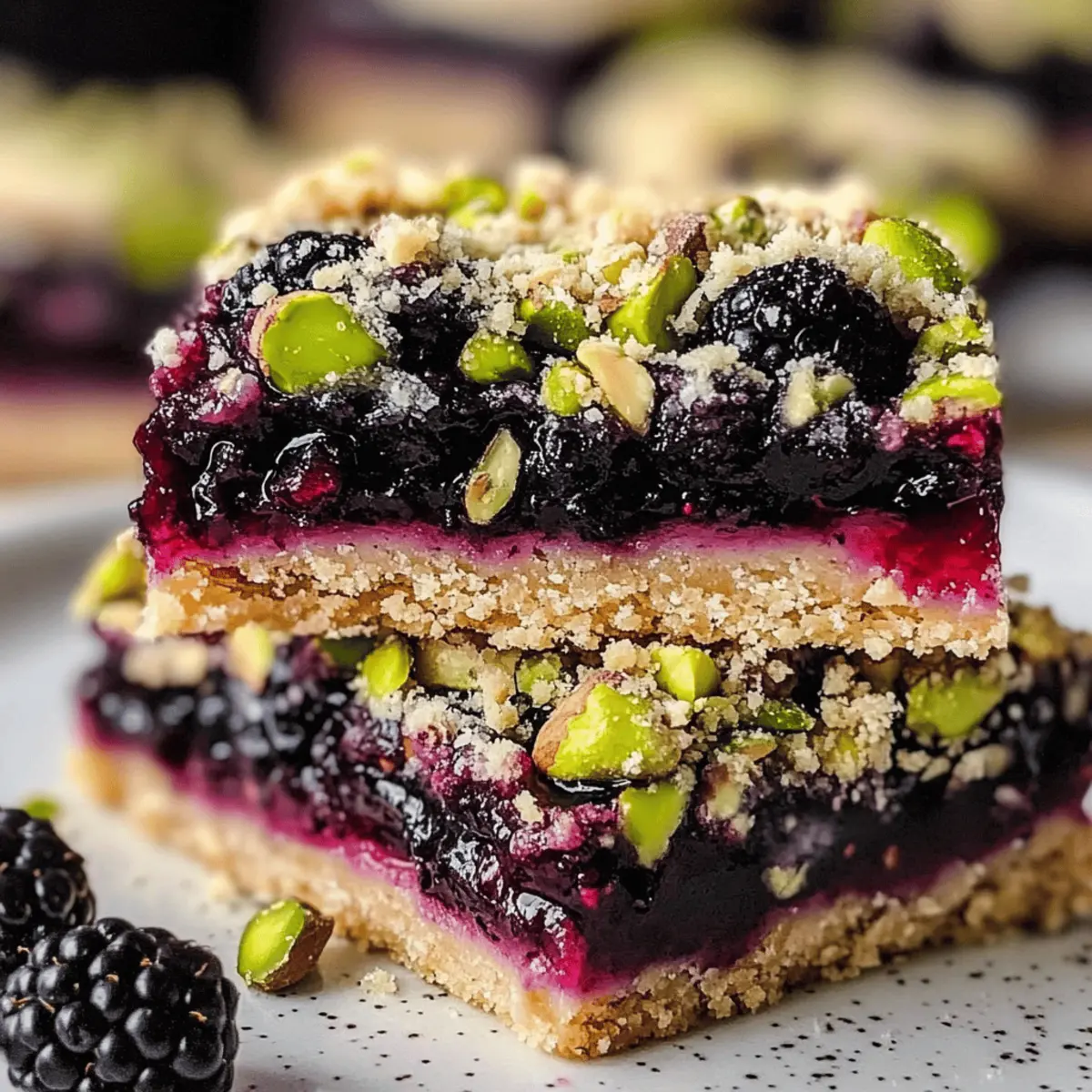 Blackberry Pistachio Dream Bars