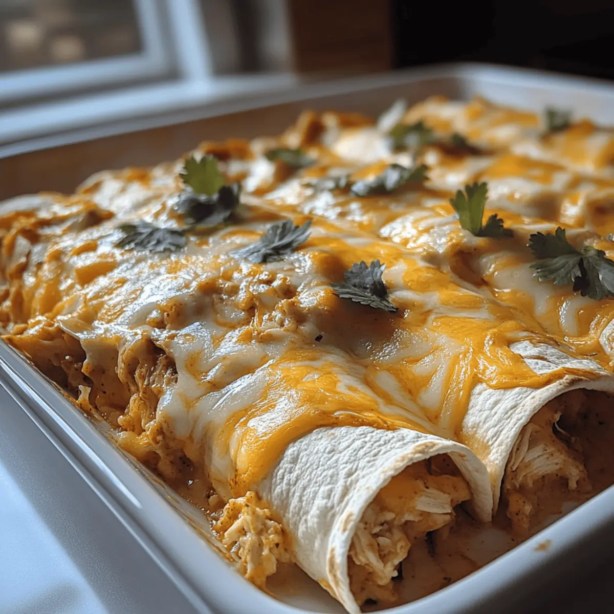Chicken Enchiladas with Dreamy White Sauce