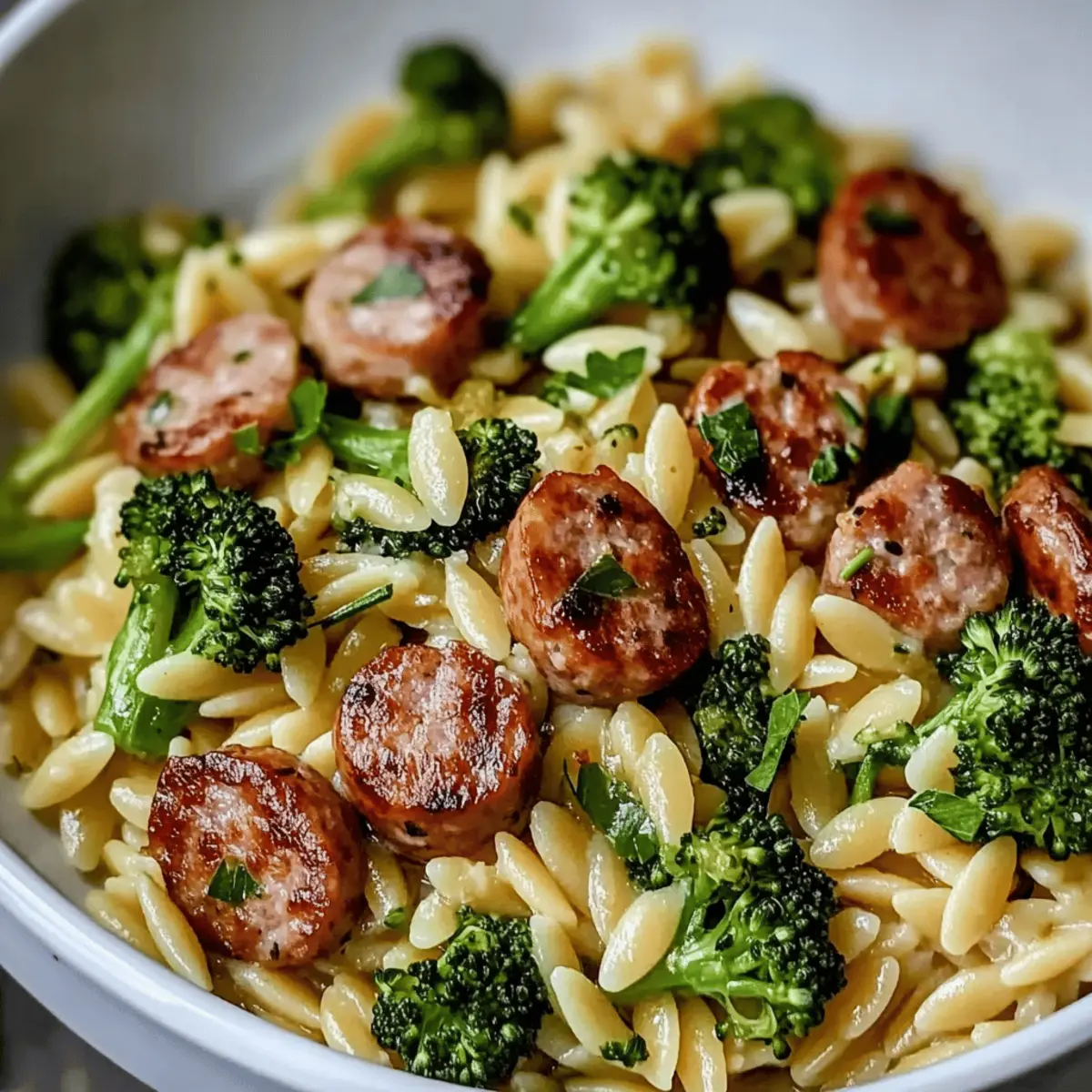 Chicken Sausage and Broccoli Orzo