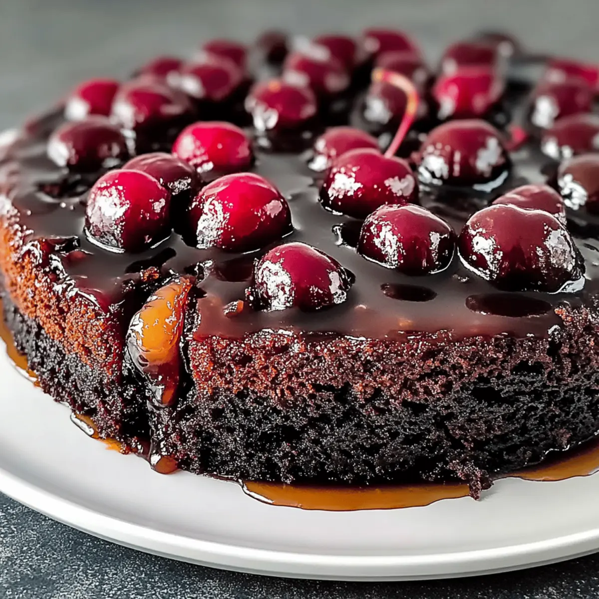 Chocolate Cherry Upside Down Cake