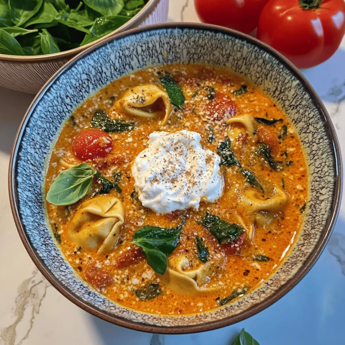 Creamy Nduja & Sausage Tortellini Soup