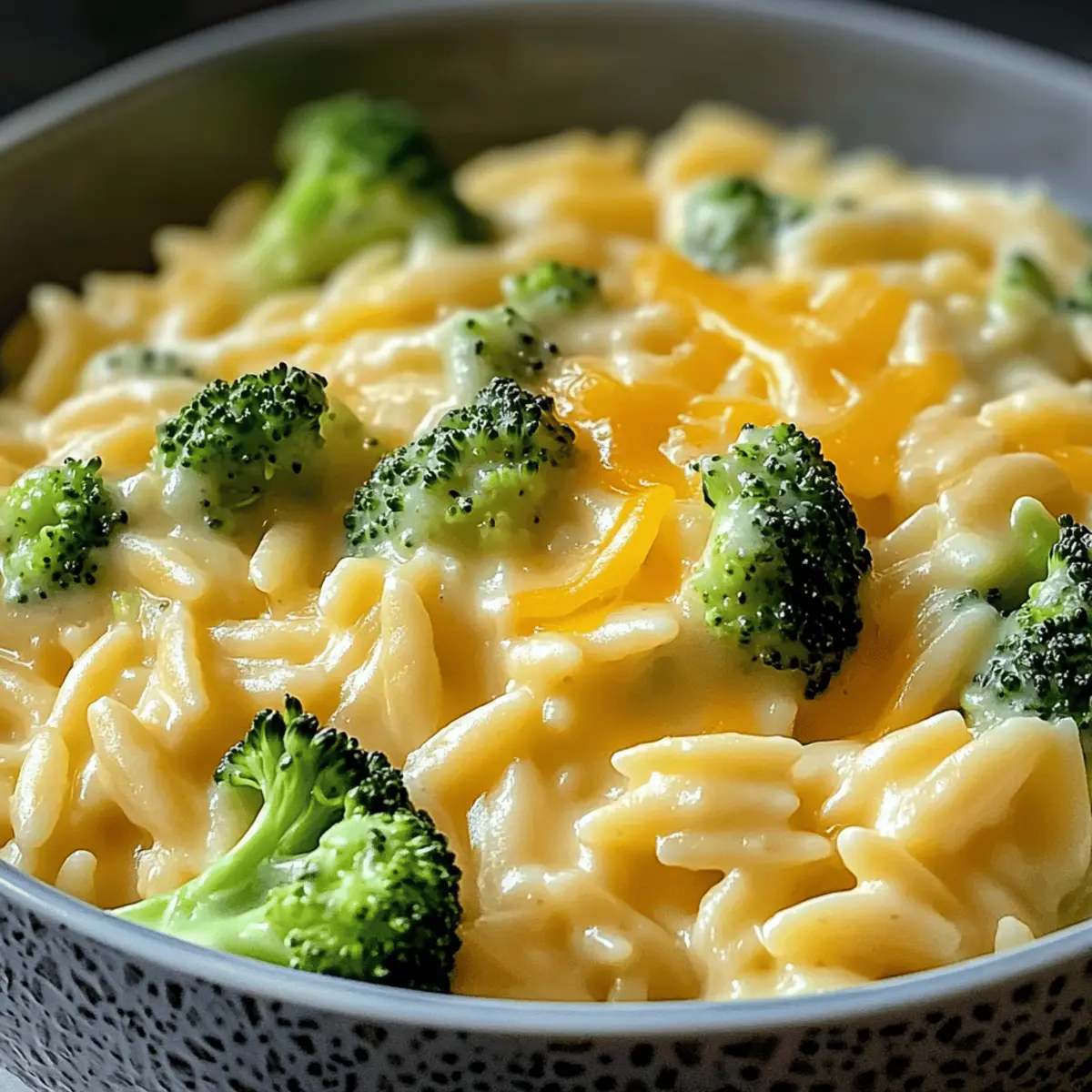 Creamy One-Pot Broccoli Cheddar Orzo