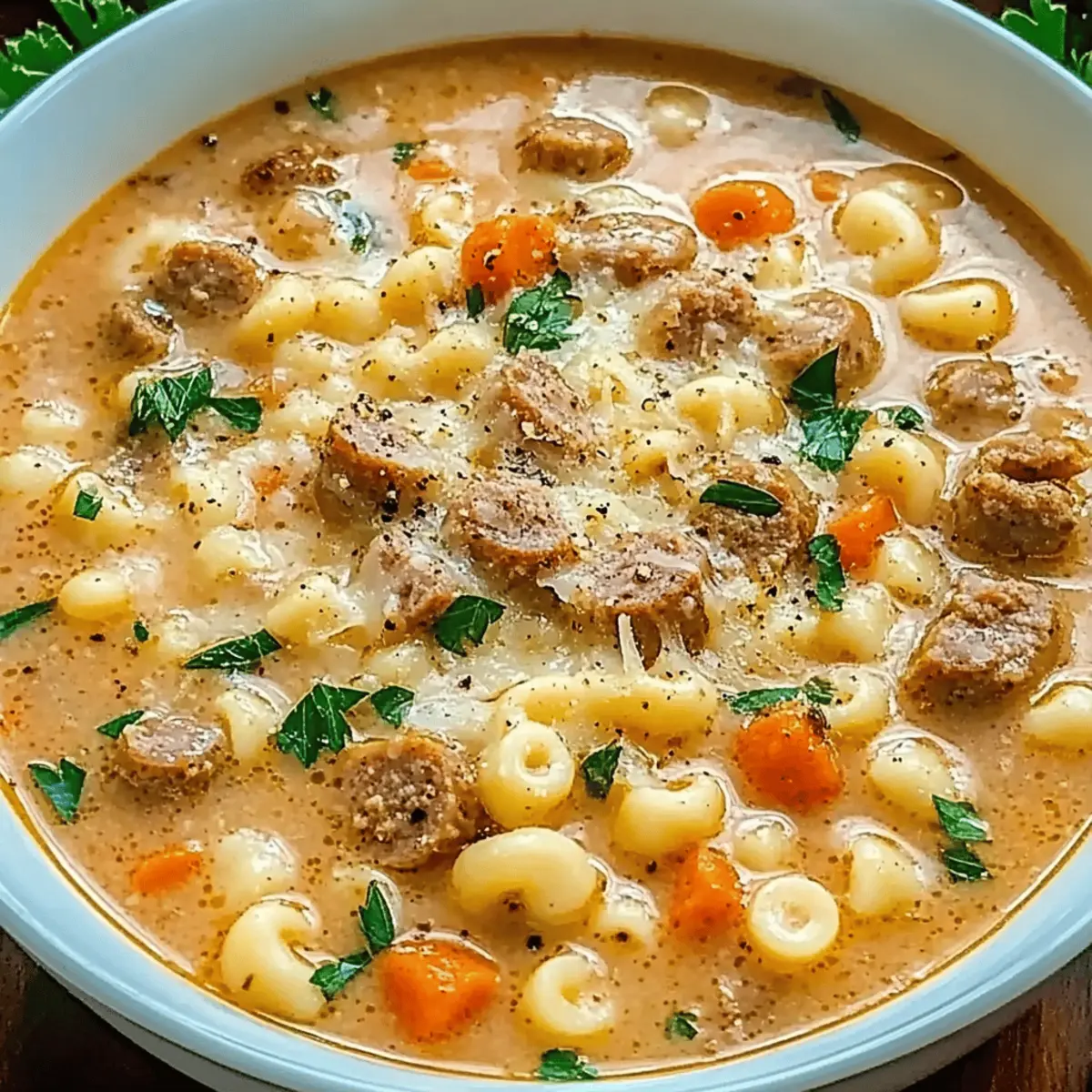 Creamy Parmesan Italian Beef Sausage Soup