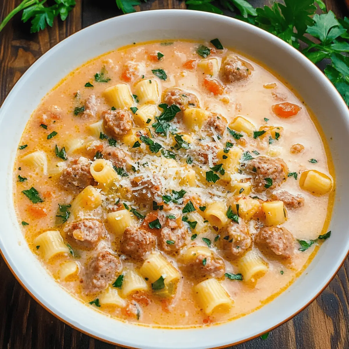 Creamy Parmesan Italian Sausage Soup