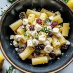 Feta & Cranberry Rigatoni Salad with Lemon Vinaigrette