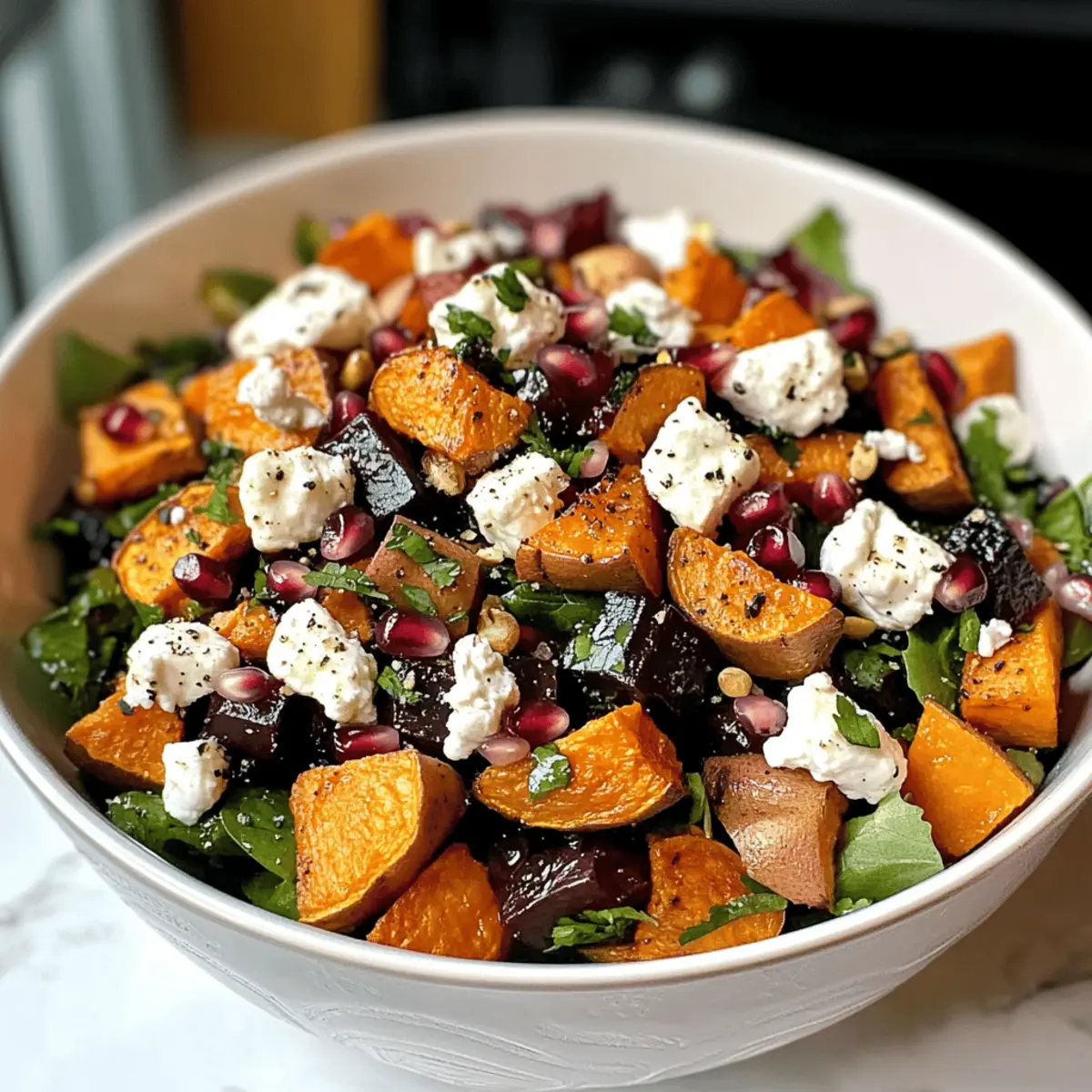 Flavor-Packed Roasted Sweet Potato Goat Cheese Salad