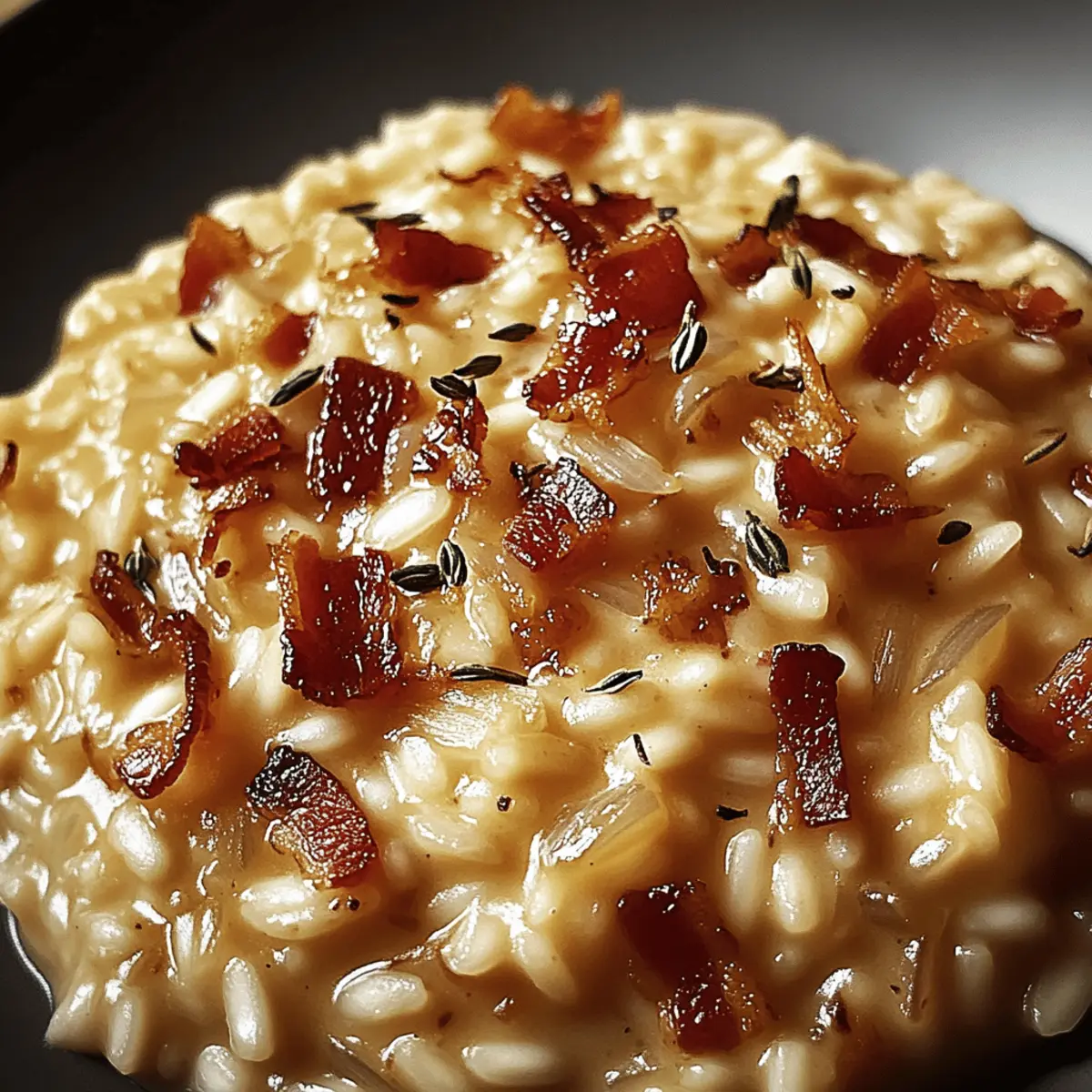 Französisches Zwiebel und Speck Risotto