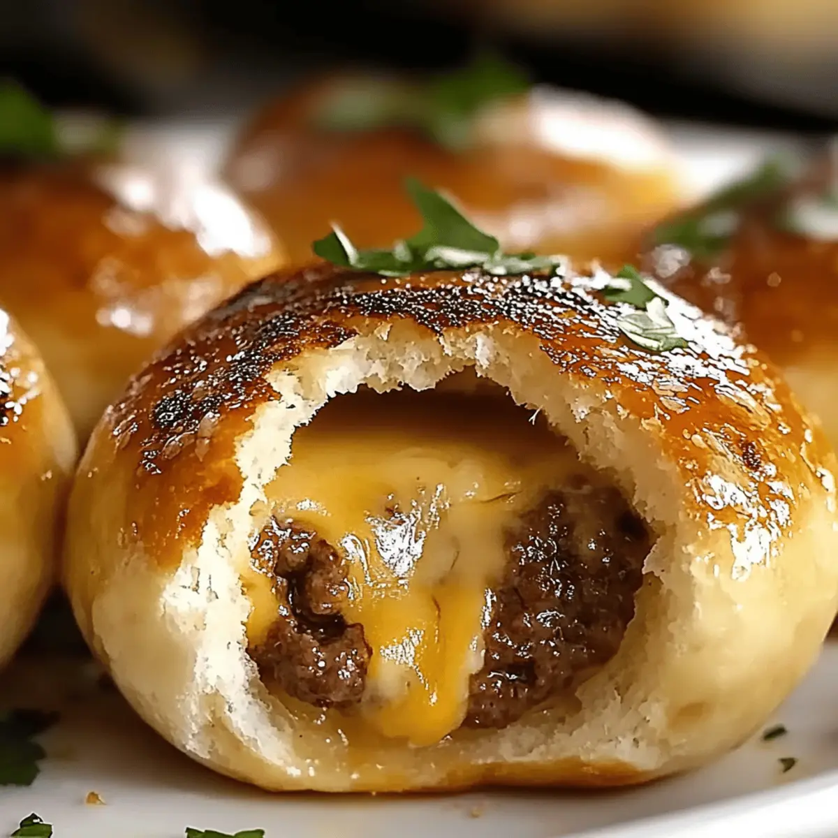 Garlic Parmesan Cheeseburger Bombs