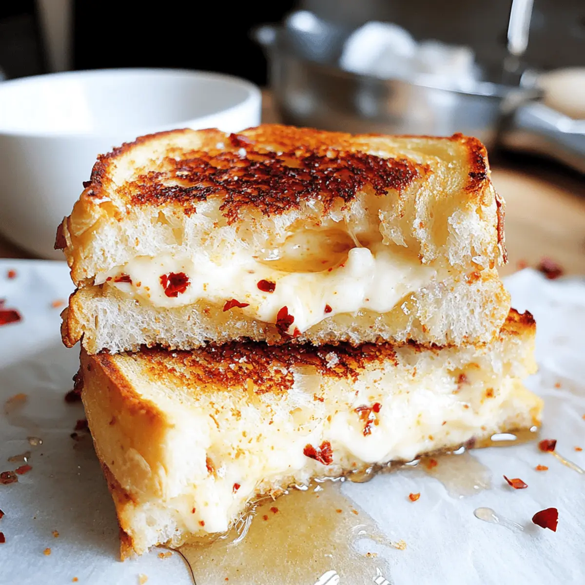 Goat Cheese Grilled Cheese with Honey & Spice