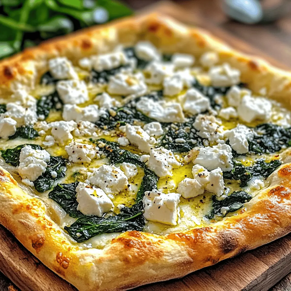 Greek Roasted Garlic Spinach White Pizza