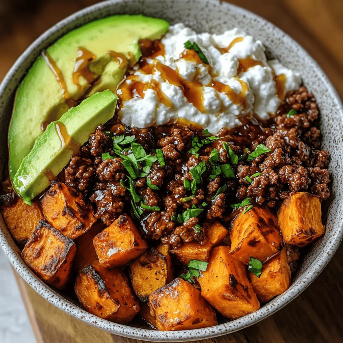 Ground Beef Hot Honey Bowl