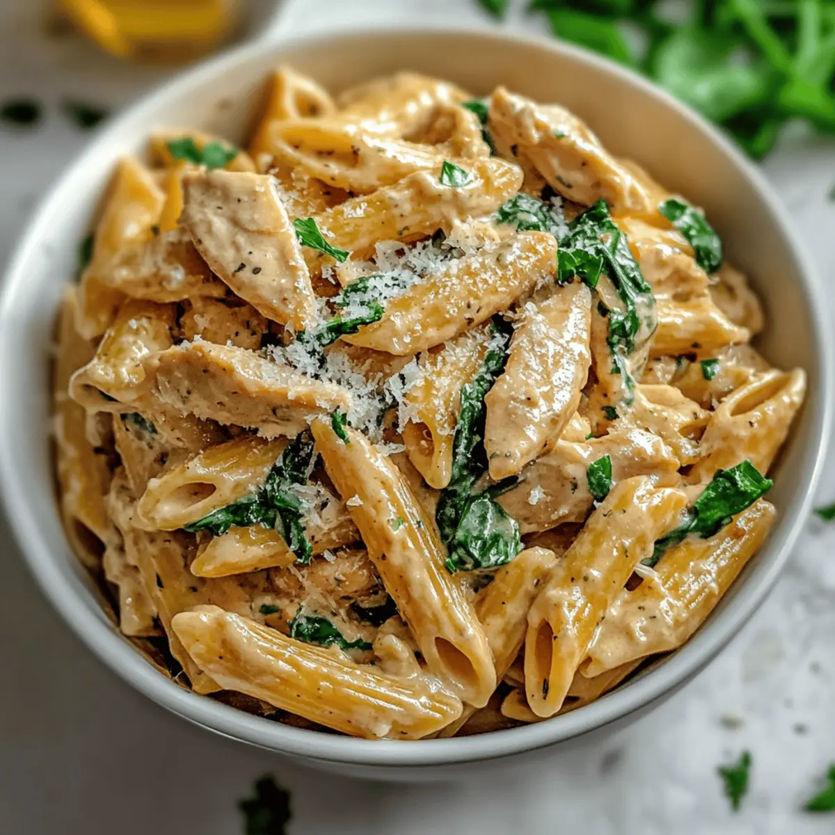Healthy Garlic Parmesan Chicken Pasta