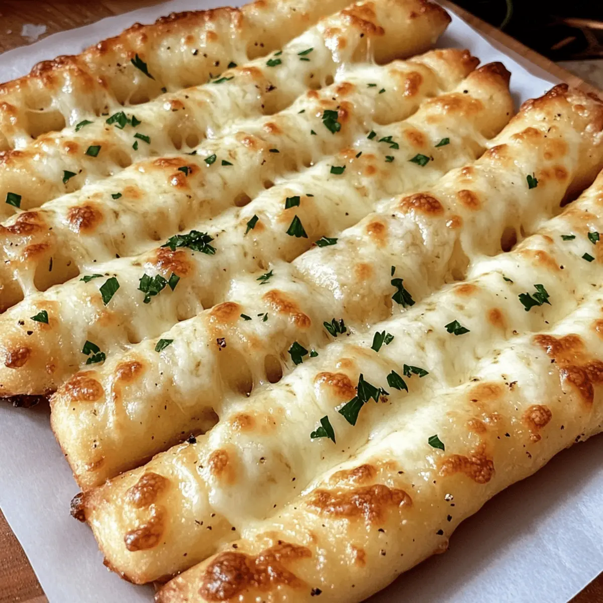 Homemade Cheesy Garlic Breadsticks