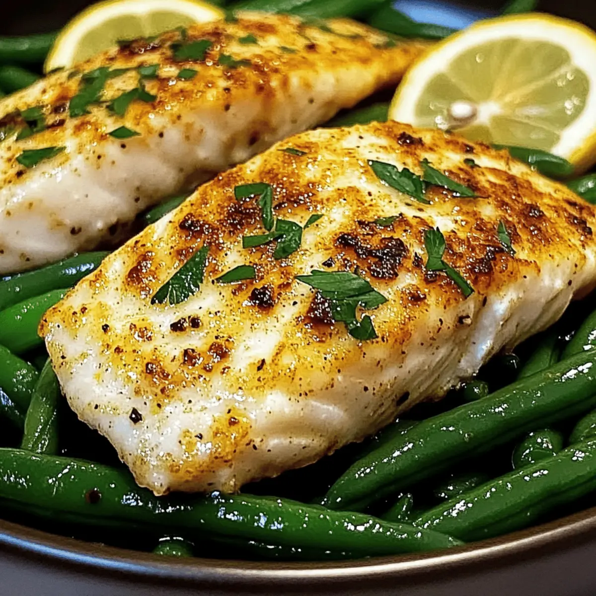 Lemon Garlic Tilapia with Green Beans