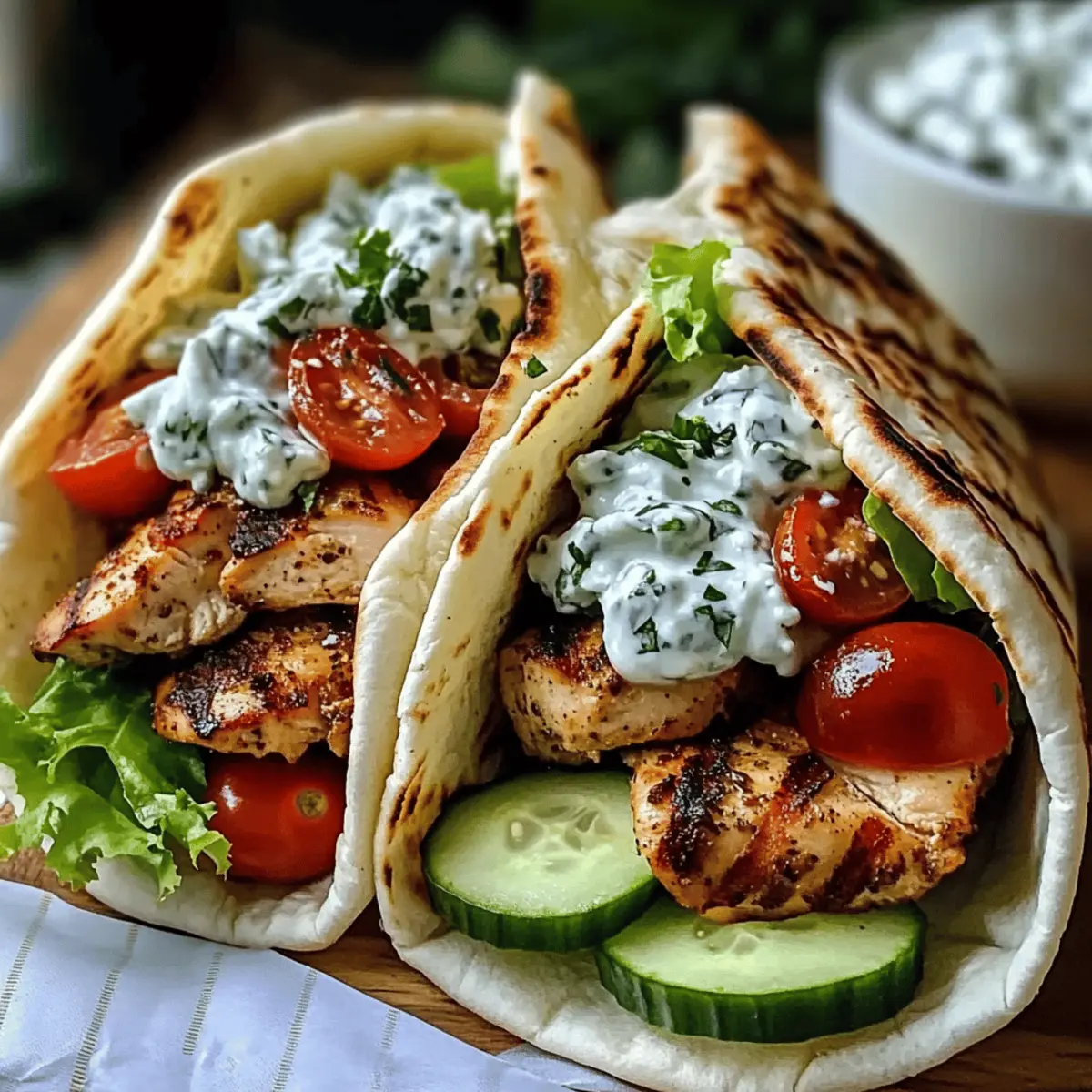Mediterranean Chicken Gyros with Creamy Feta Tzatziki