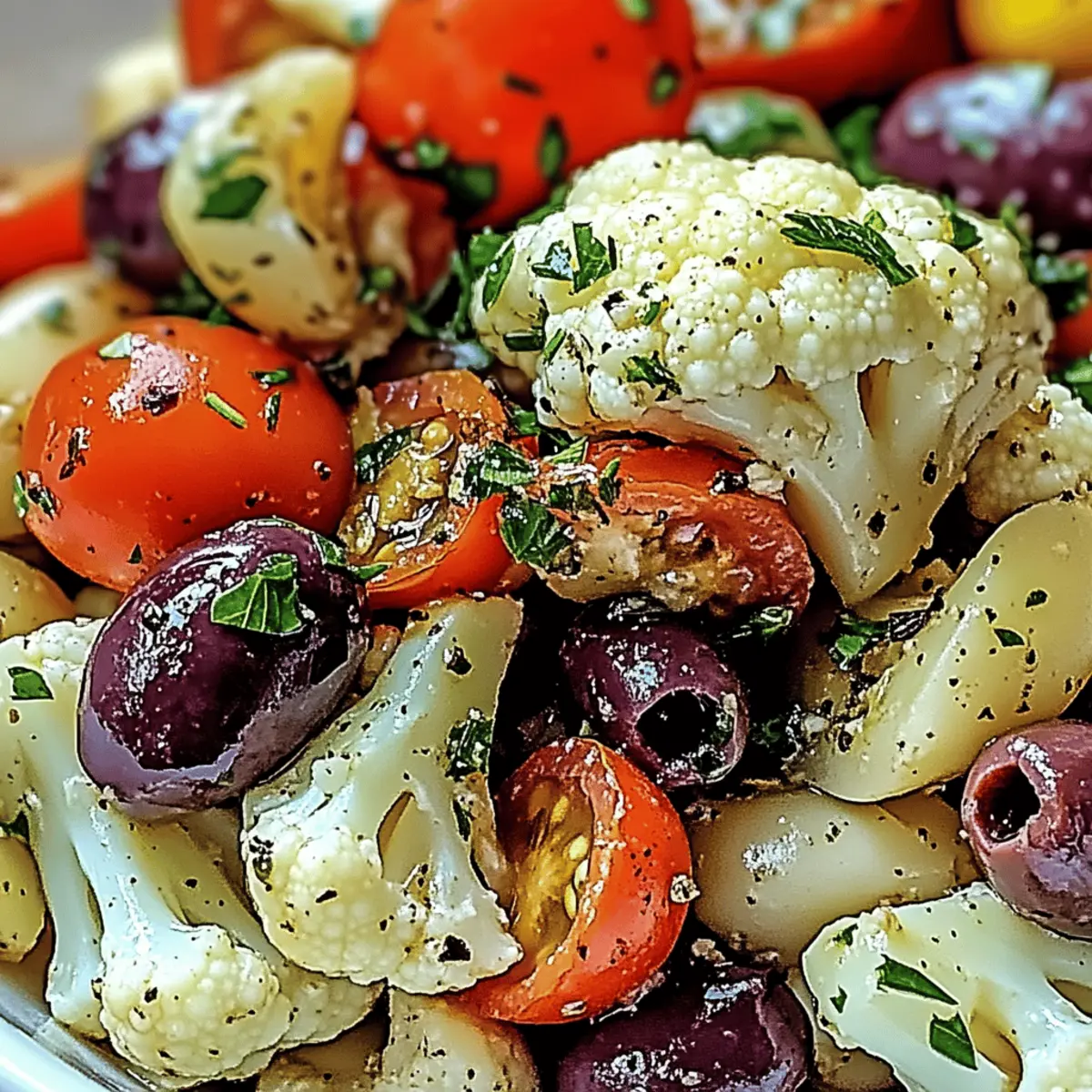Mediterranean Marinated Cauliflower Salad