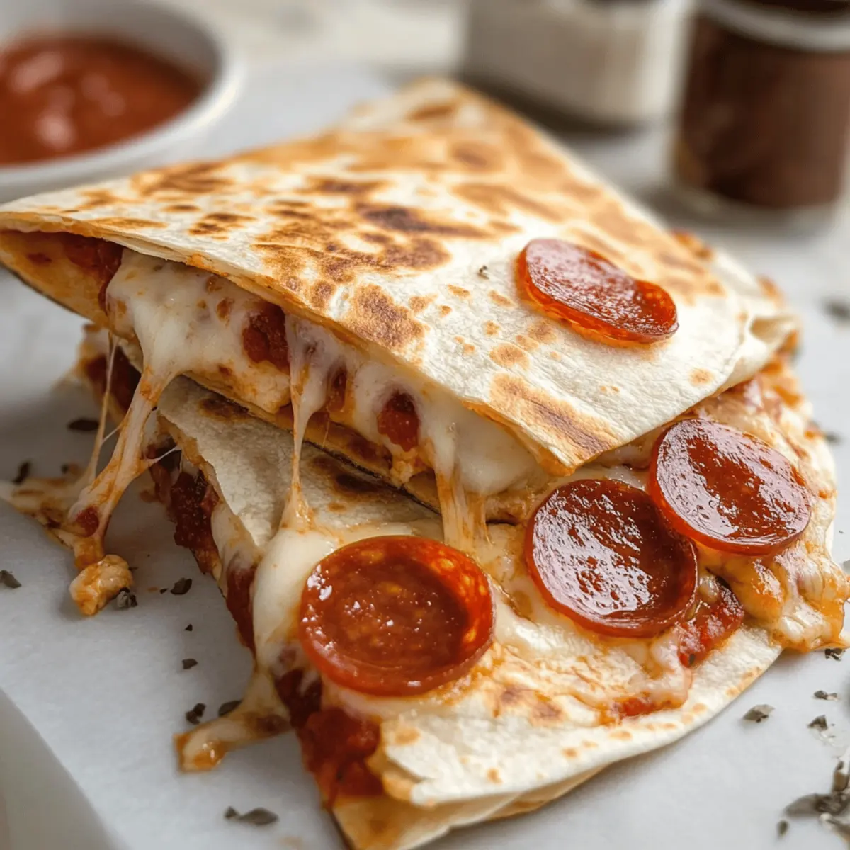 Pepperoni Pizza Quesadilla
