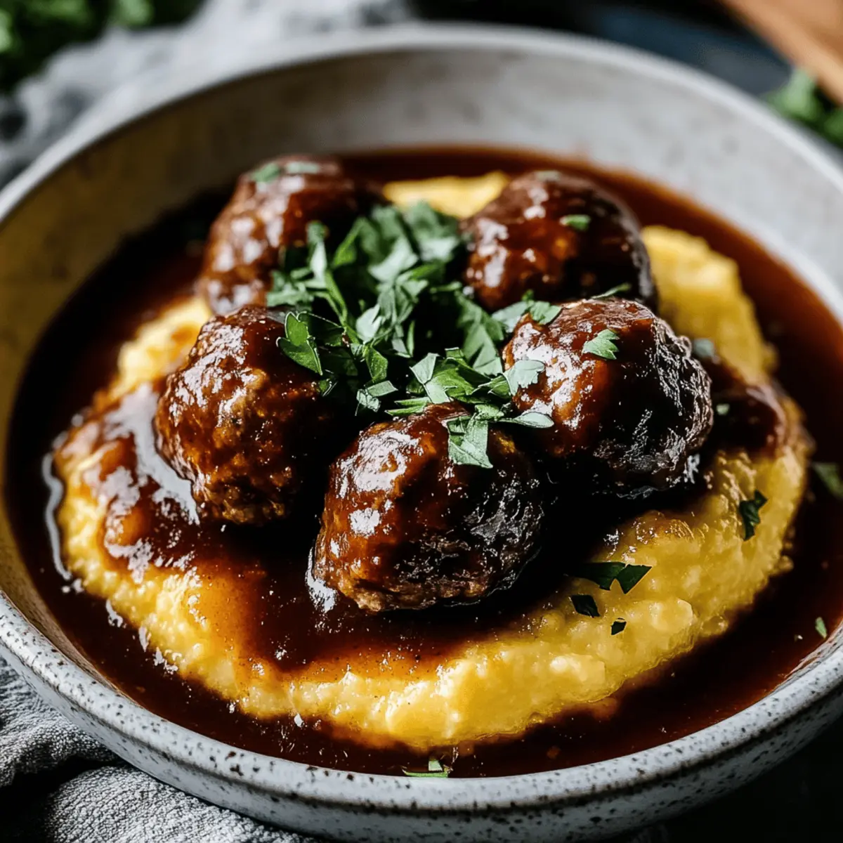 Red Wine Braised Meatballs