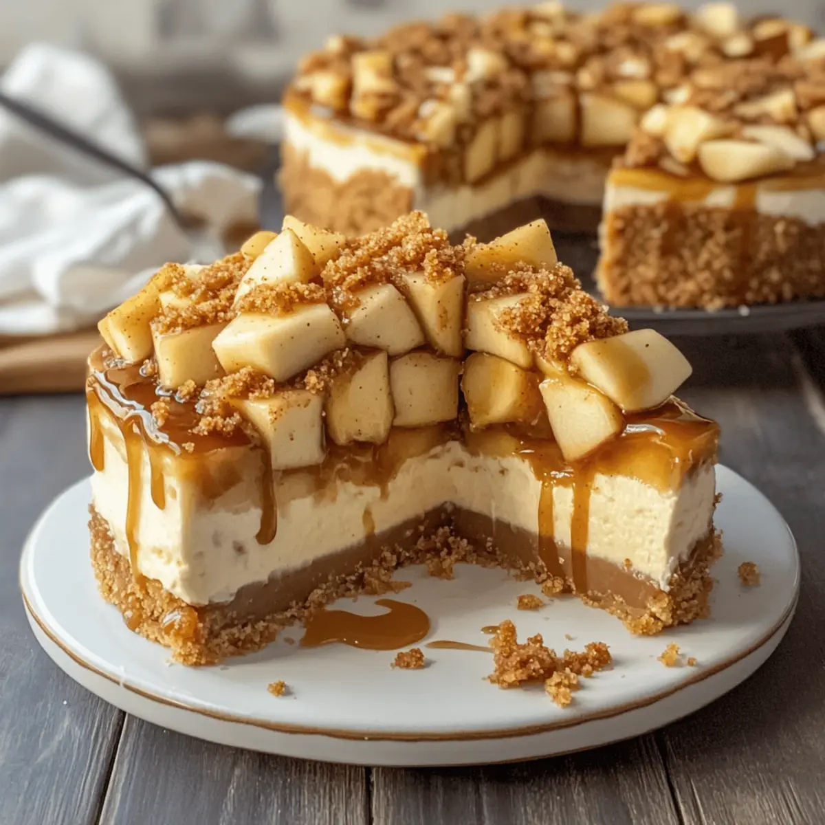 Salted Caramel Apple Pie Cheesecake