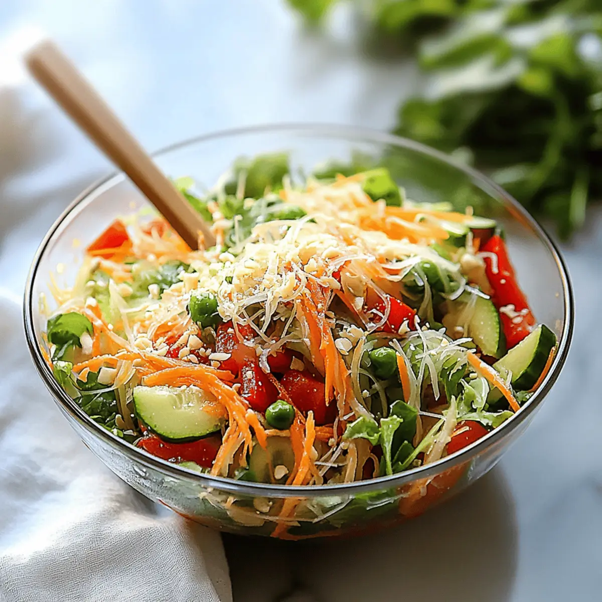 Spring Roll Salad with Spicy Ginger Dressing