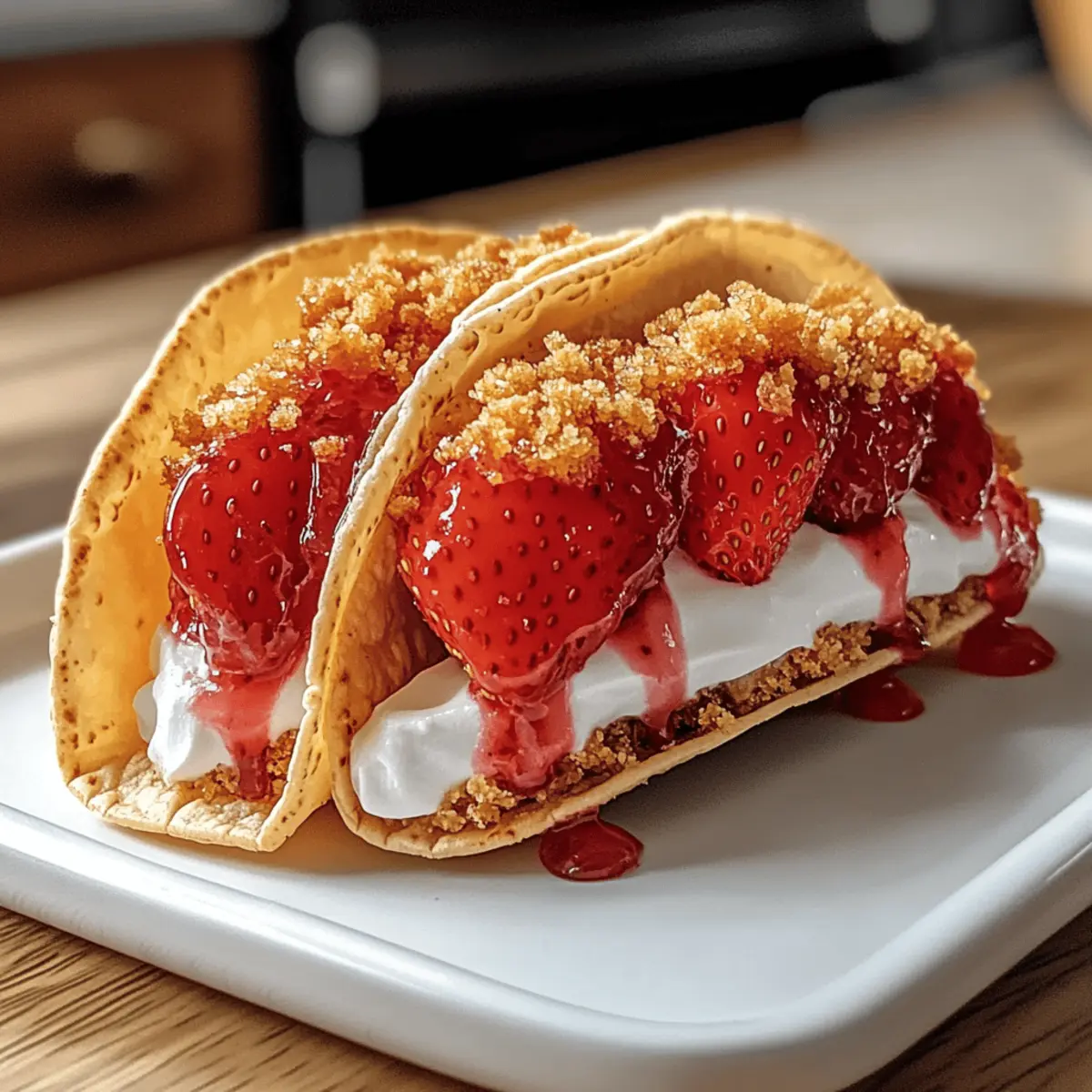 Strawberry Crunch Cheesecake Tacos