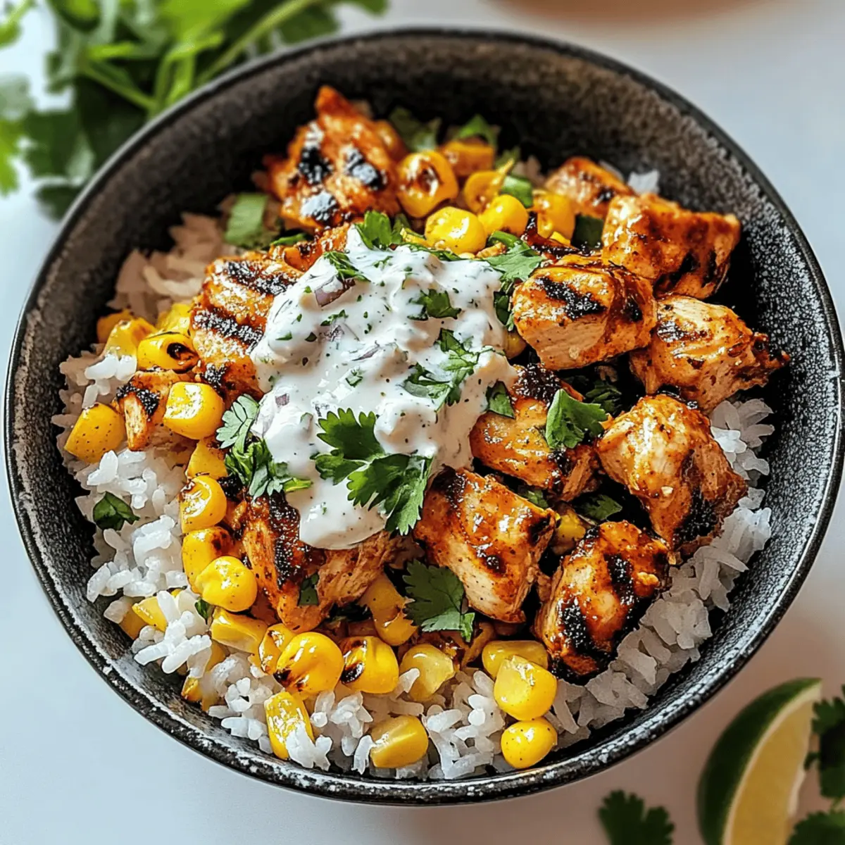 Street Corn Chicken Rice Bowl