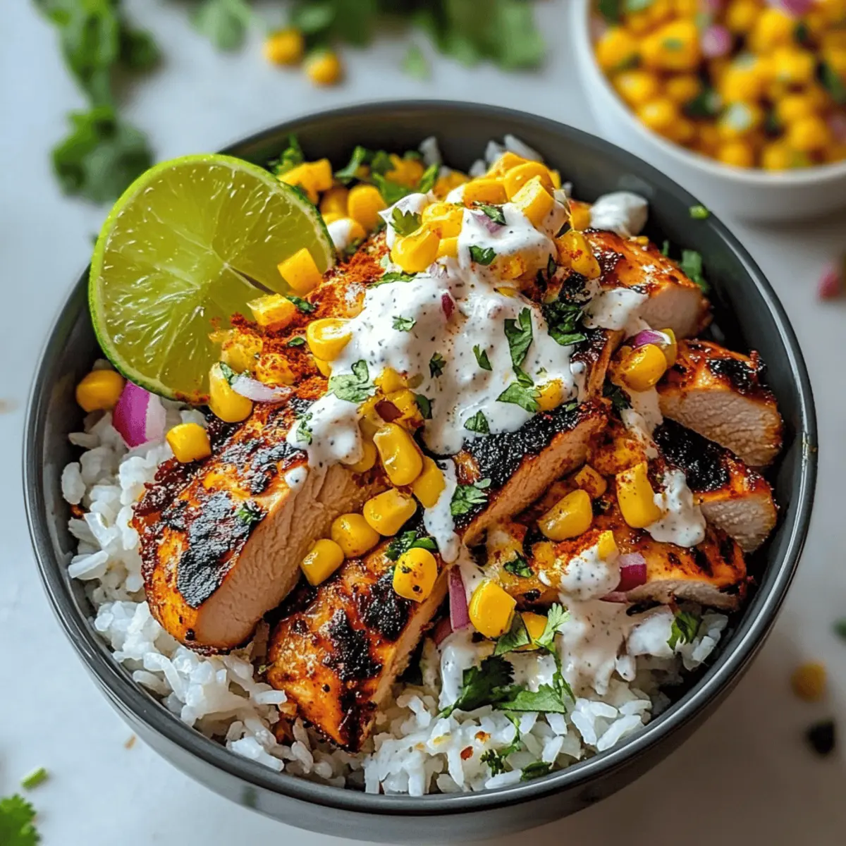 Street Corn Chicken Rice Bowl