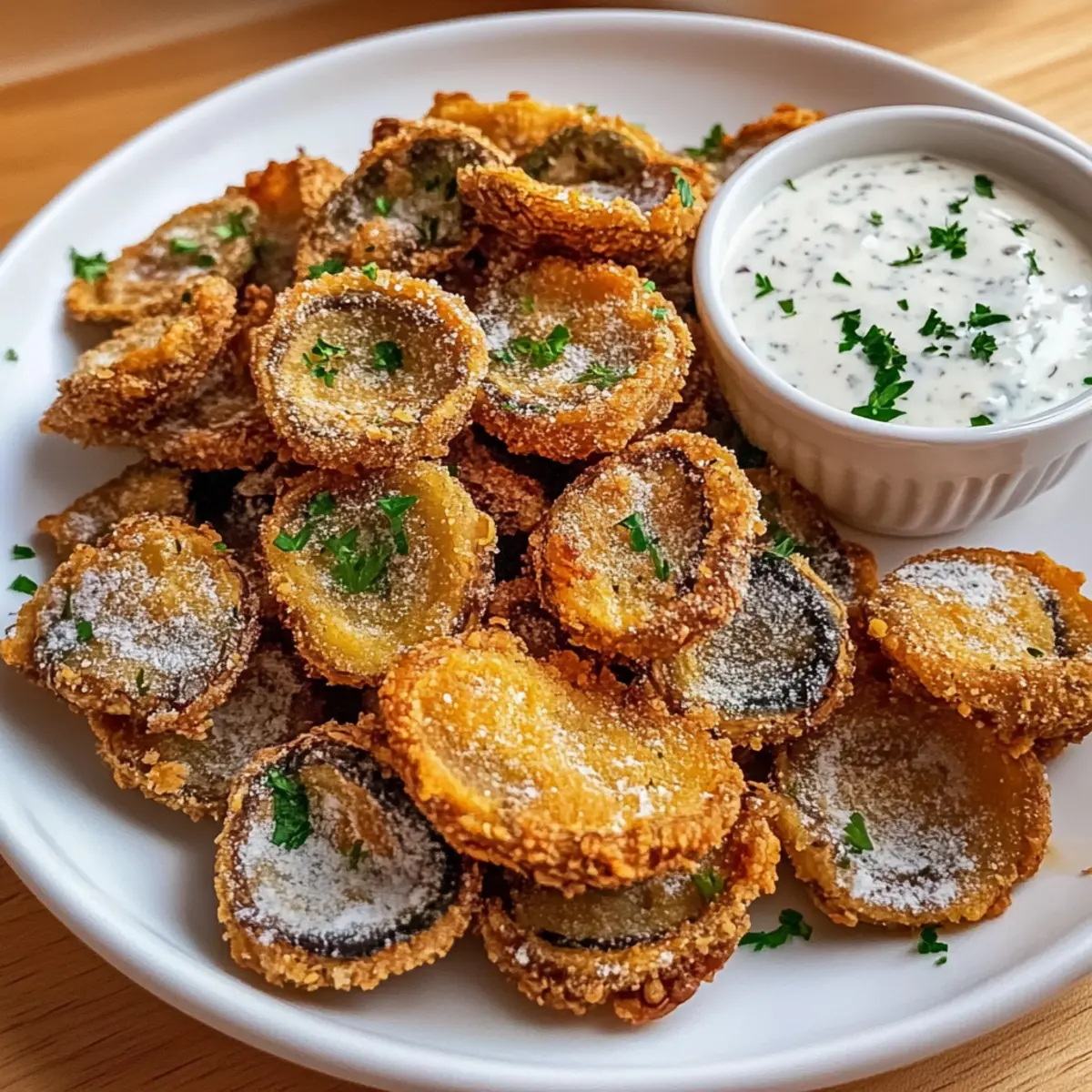 Christmas Fried Sliced Mushrooms with Ranch