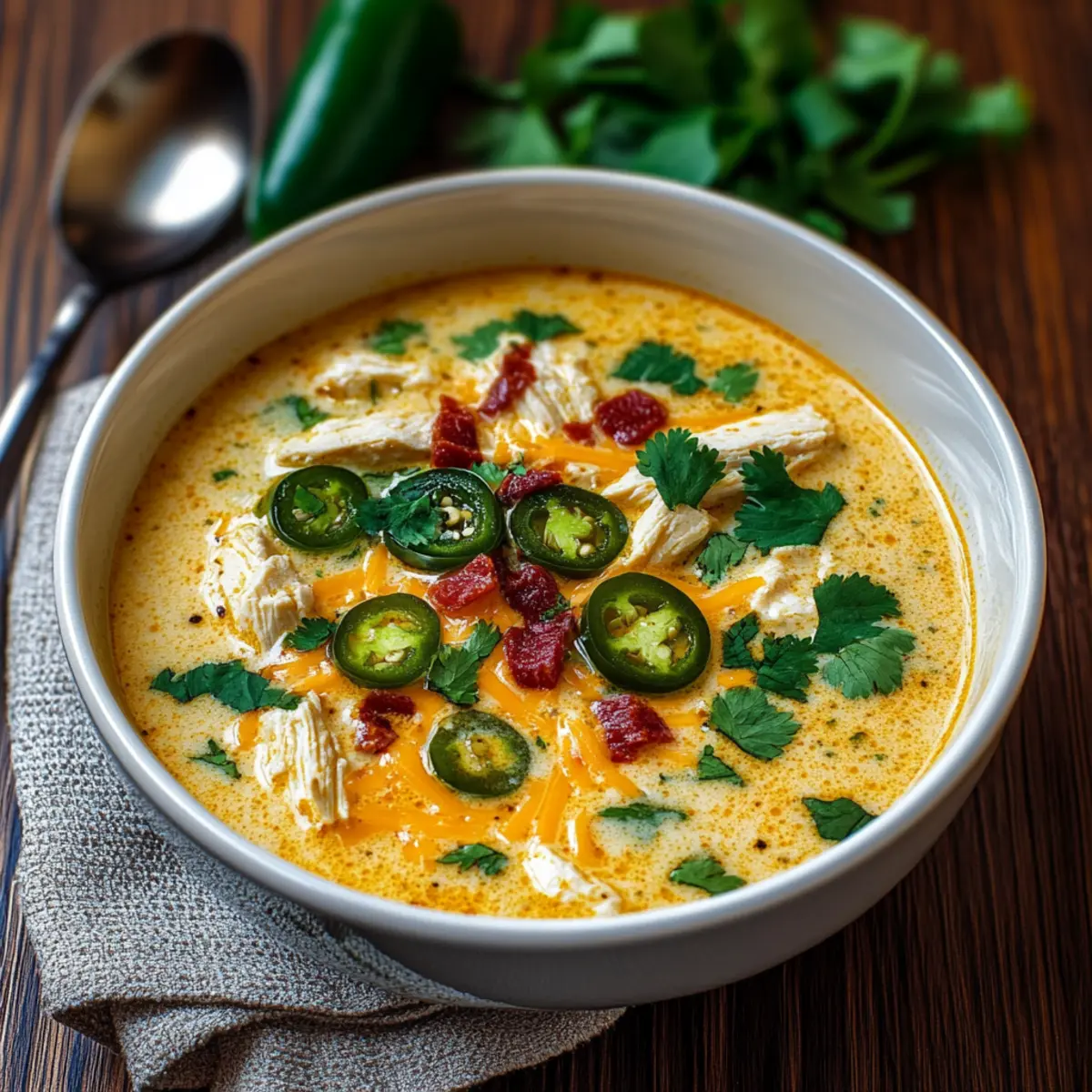 Spicy Jalapeño Popper Chicken Soup