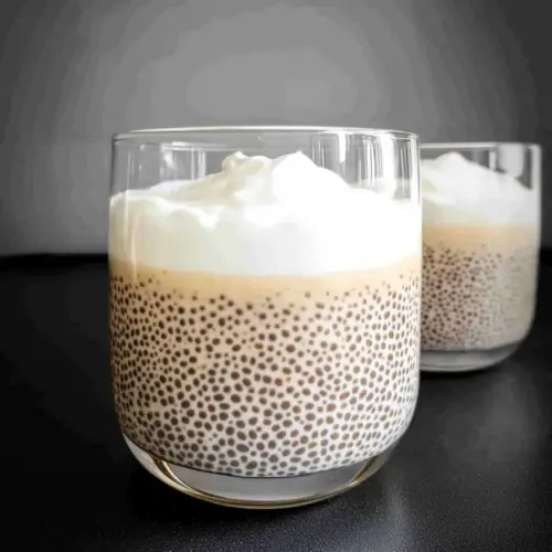 Bubble Tea Pudding – with Chia and Salted Foam