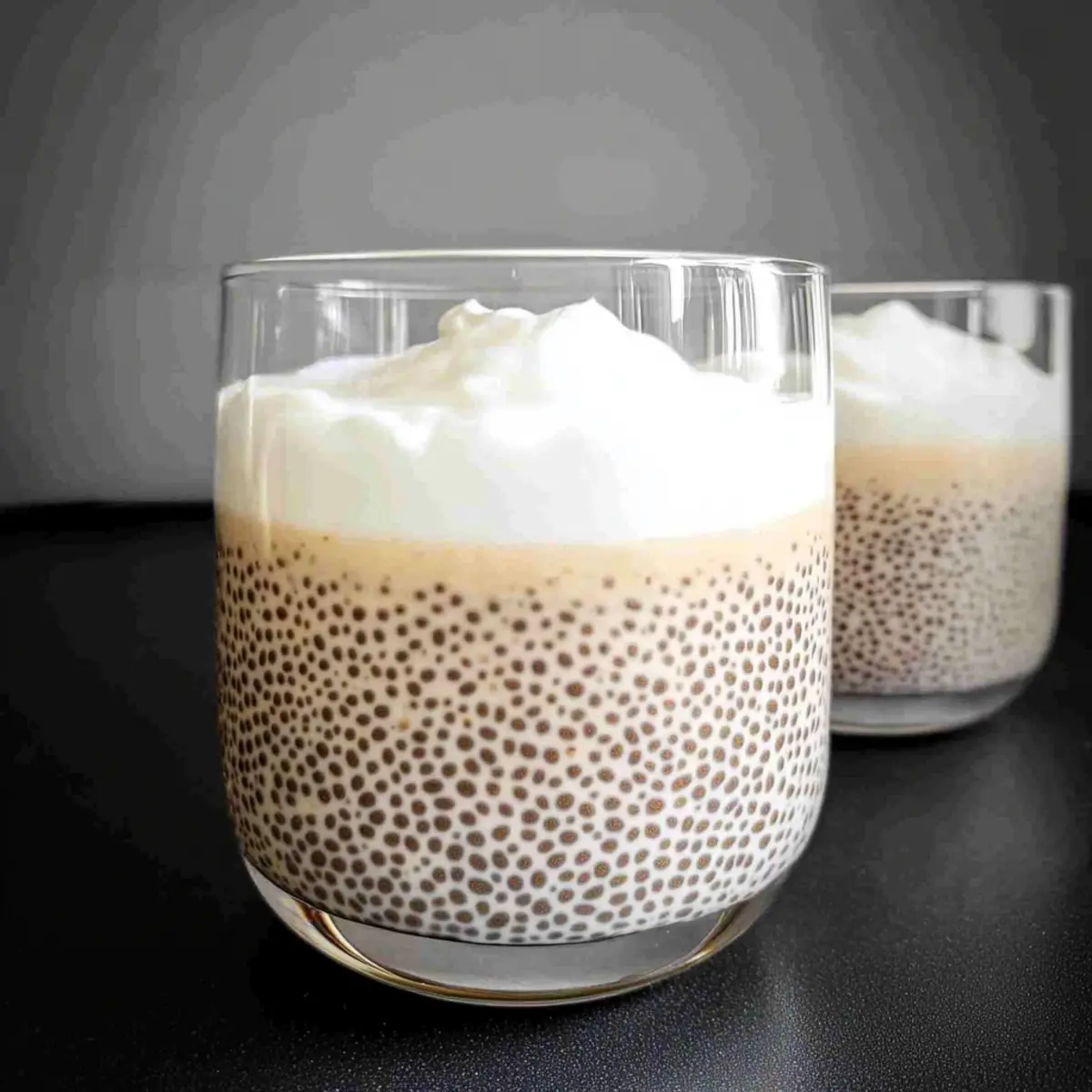 Bubble Tea Pudding – with Chia and Salted Foam