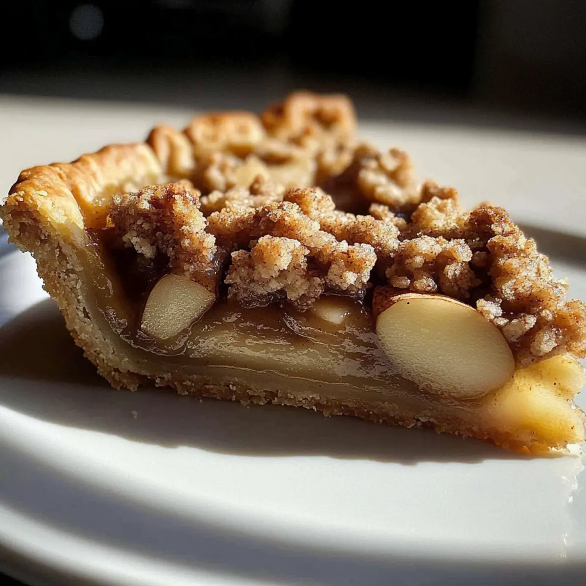 Chai Spiced Pear Almond Crumble Tart