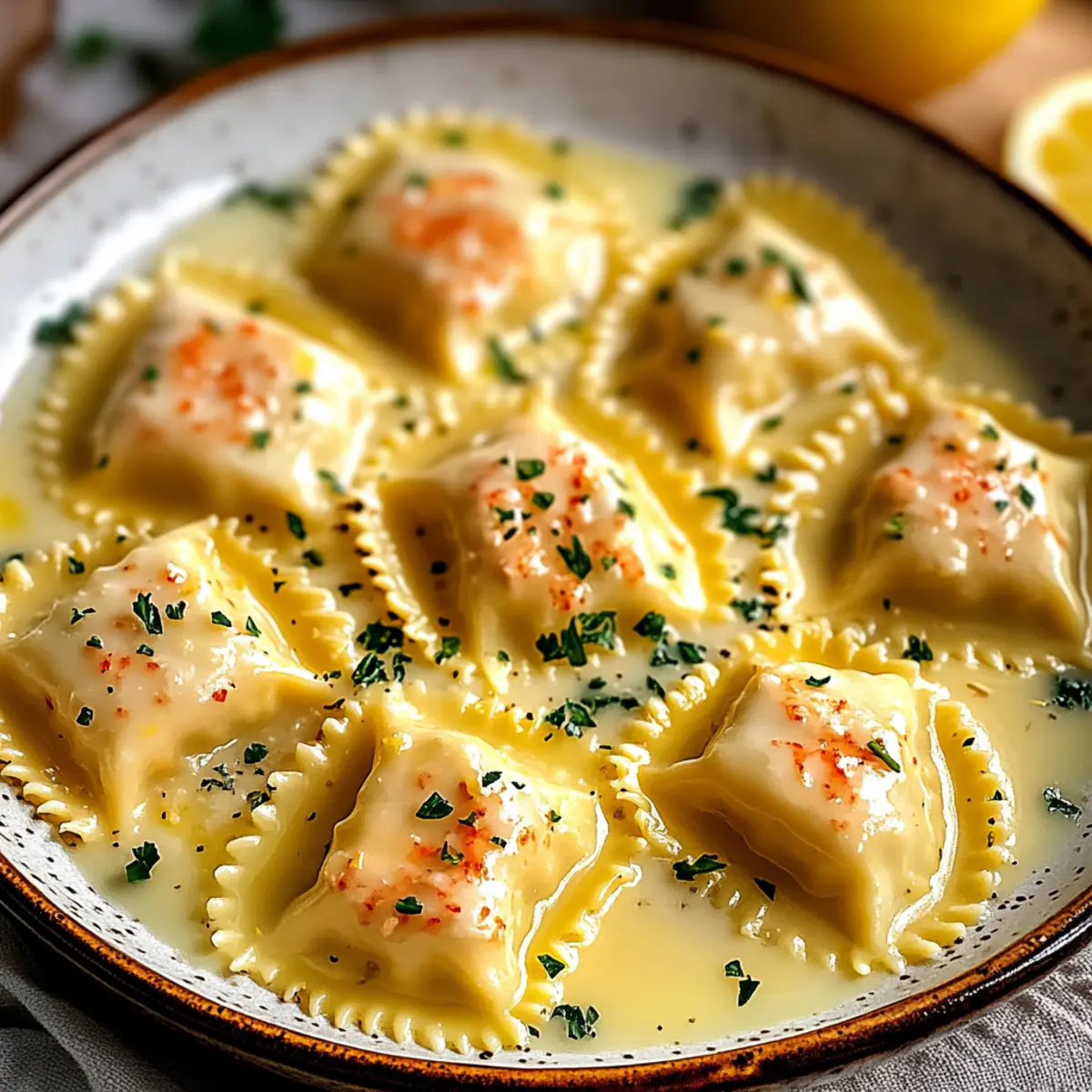 Lobster Ravioli in Lemon Butter Sauce
