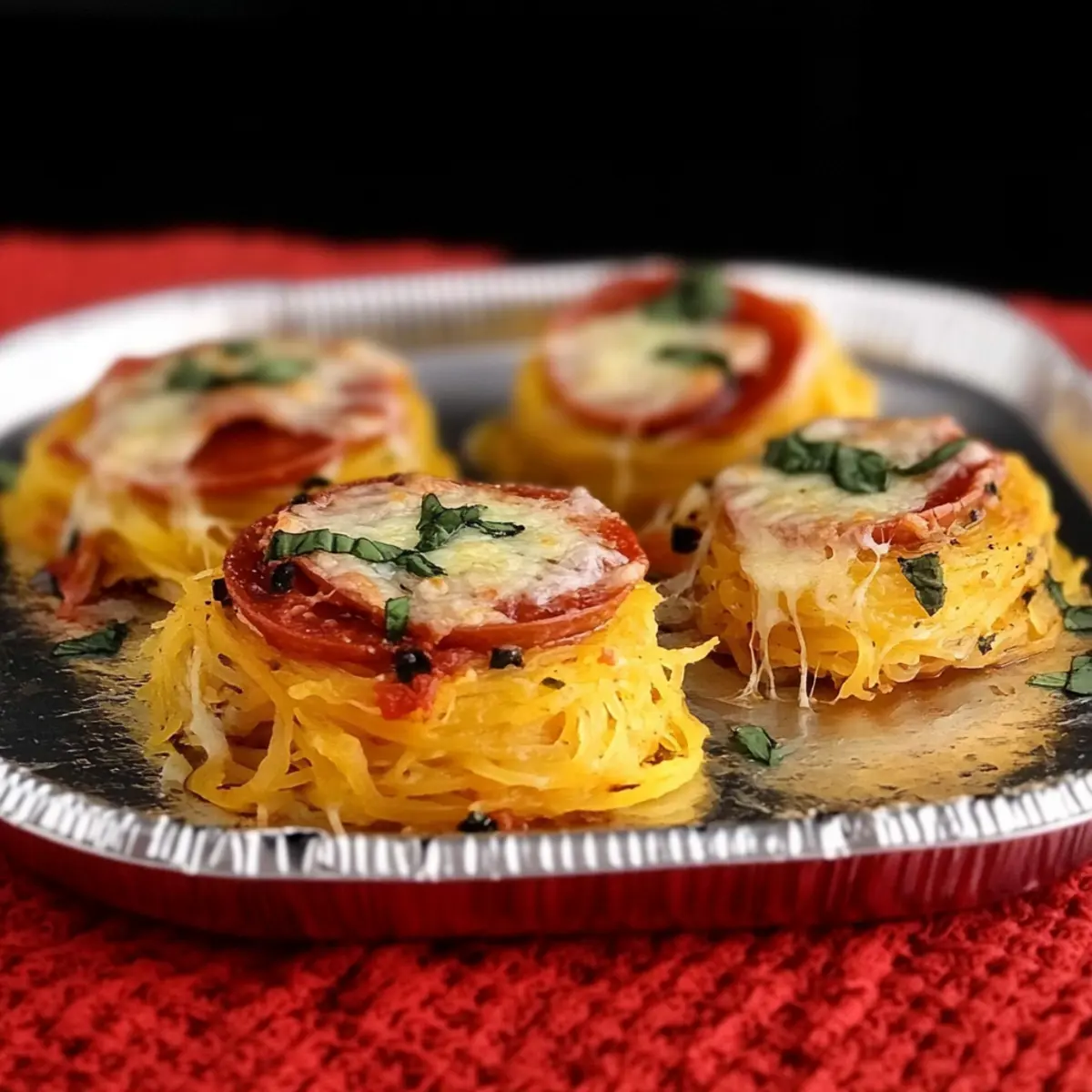 Spaghetti Squash Pizza Nests