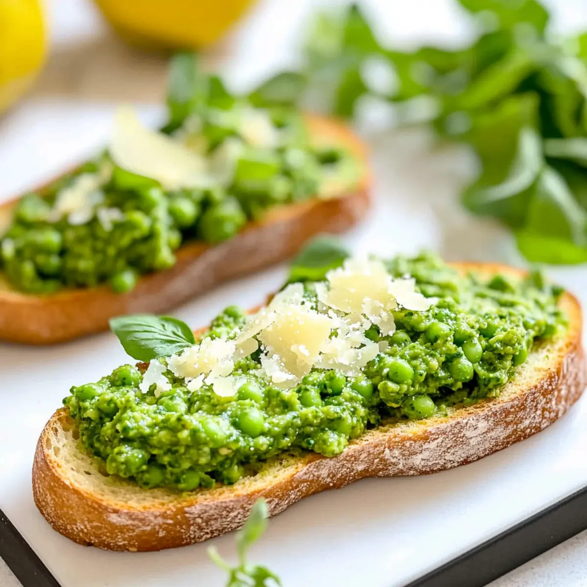 Pea Bruschetta (Pea Crostini)
