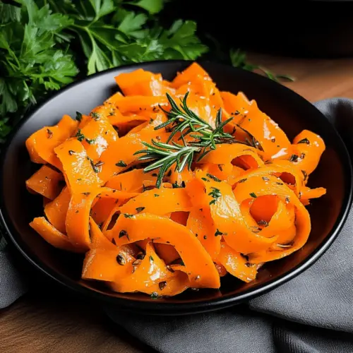 Carrot Ribbons with Rosemary Butter Sauce