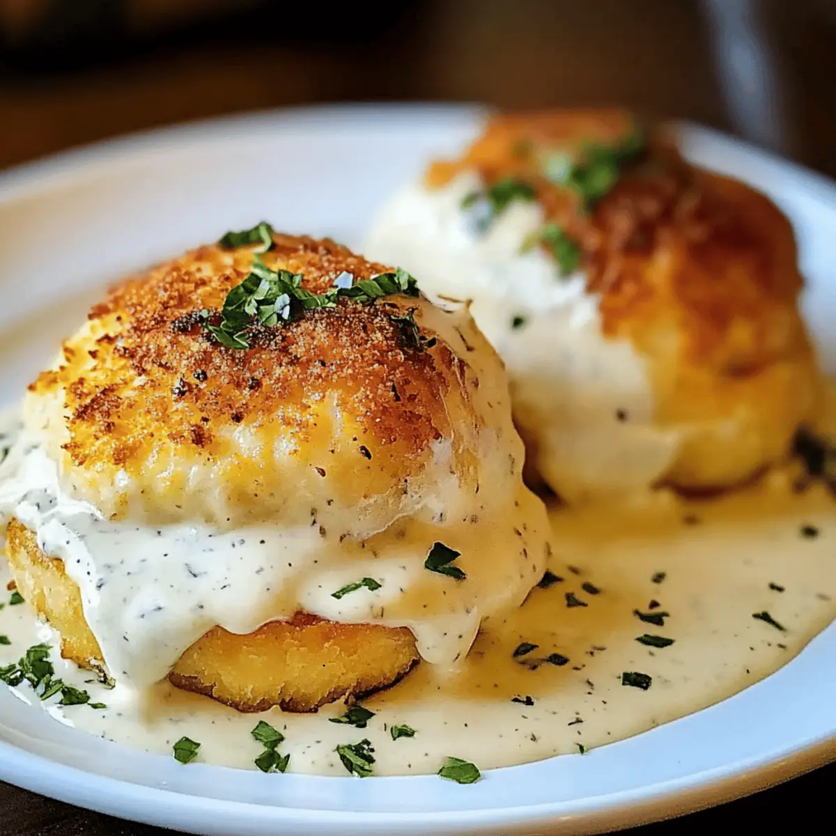 Chicken Pillows with Creamy Parmesan Sauce