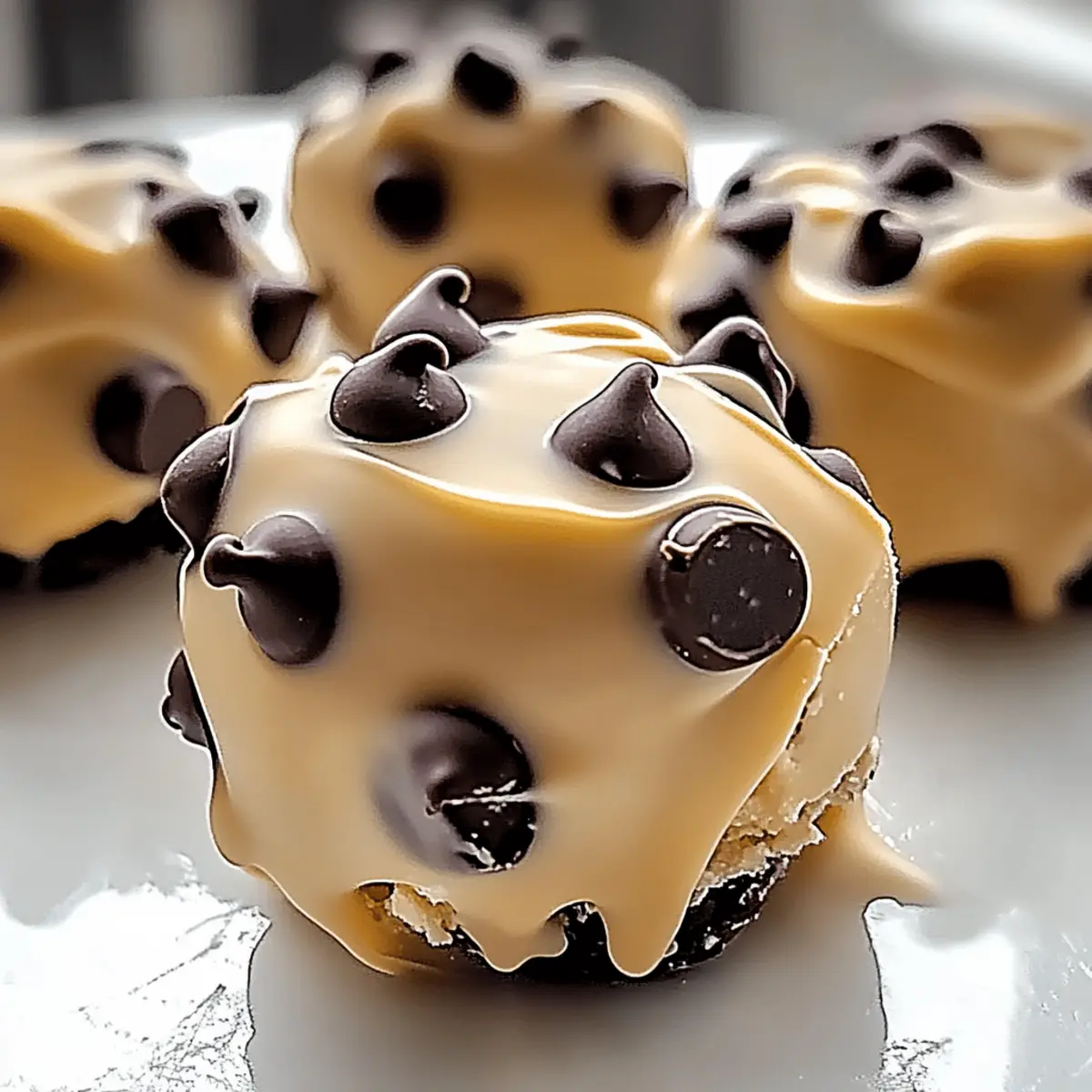 Frozen Greek Yogurt Peanut Butter Bites with Chocolate Chips