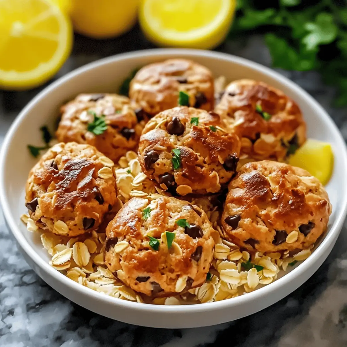 Greek Chicken Meatballs with Lemon Orzo