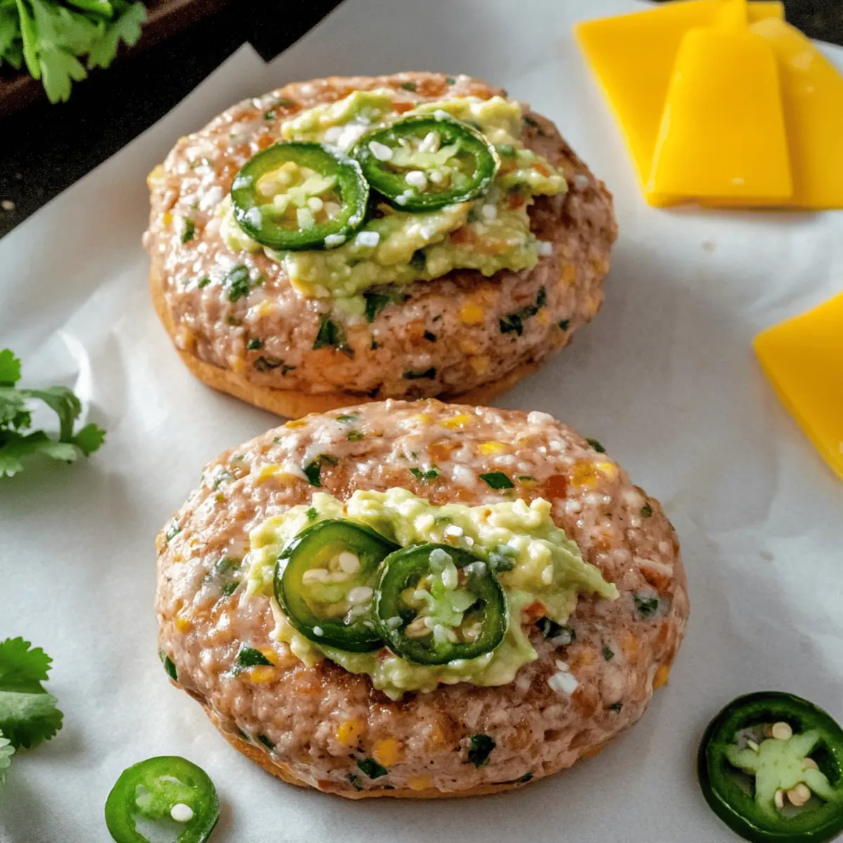 Jalapeño Cheddar Turkey Burgers
