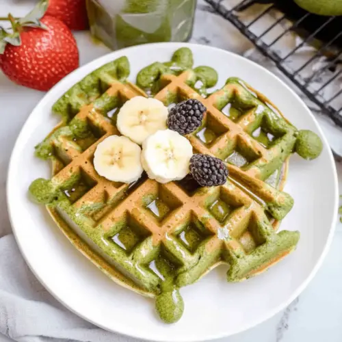 Oatmeal Green Smoothie Waffles